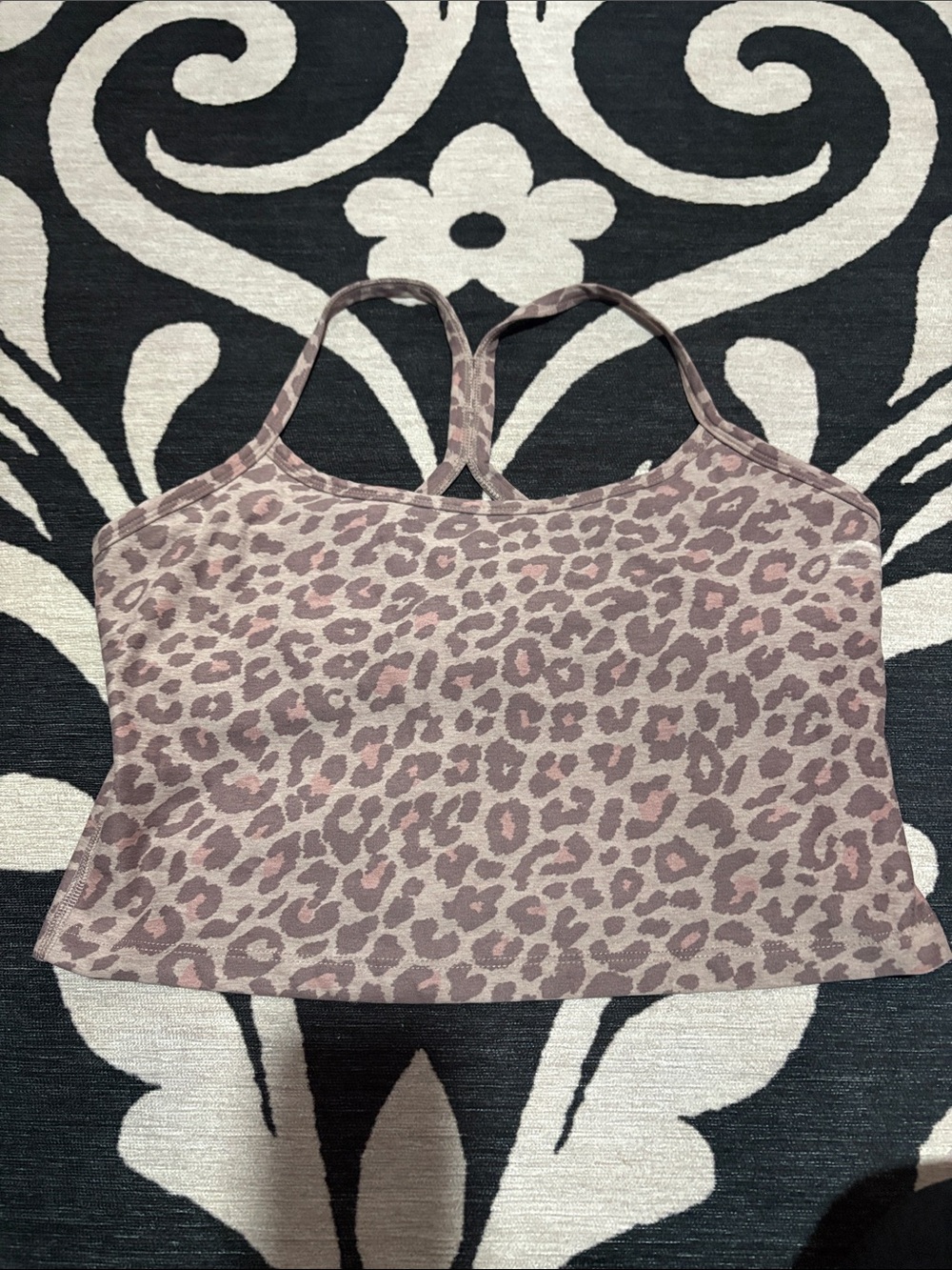 Beyond Yoga Mauve Leopard Print Sports Bra Tank